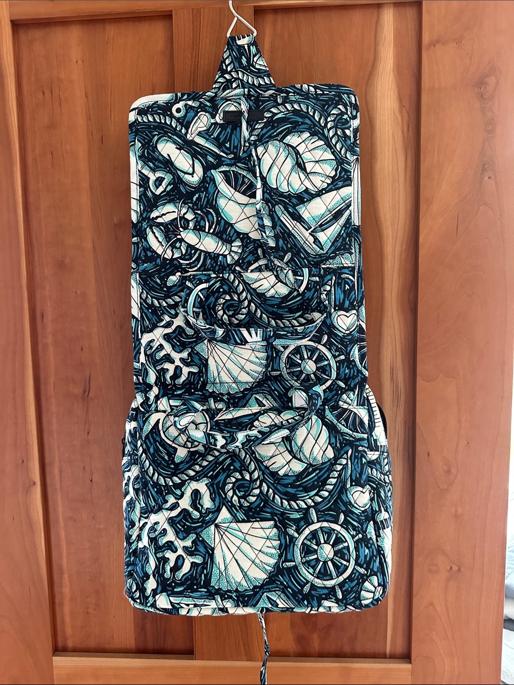 Vera Bradley Teal & Navy Quilted Hanging Organizer